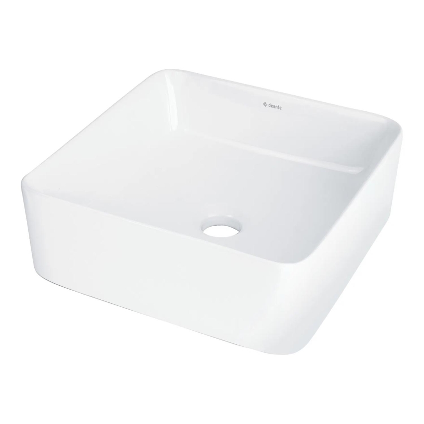 Deante CDJ_6U3S - Umyvadlo na desku JASMIN 34,5x34,5 cm keramika/bílá