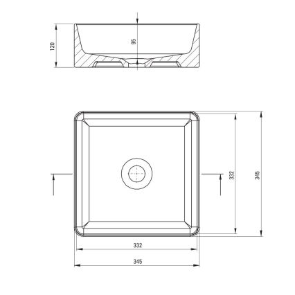 Deante CDJ_6U3S - Umyvadlo na desku JASMIN 34,5x34,5 cm keramika/bílá