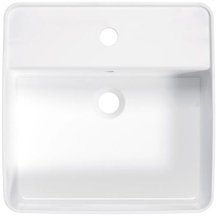 Deante CGS_6U4B - Umyvadlo na desku s otvorem pro baterii SQUARE 42x42 cm keramika/bílá