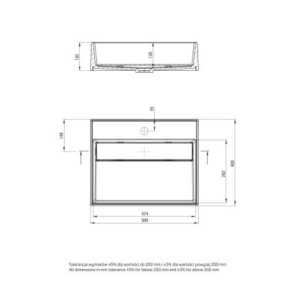 Deante CQR_NU5M - Umyvadlo na desku CORREO 40x50 cm granit/černá