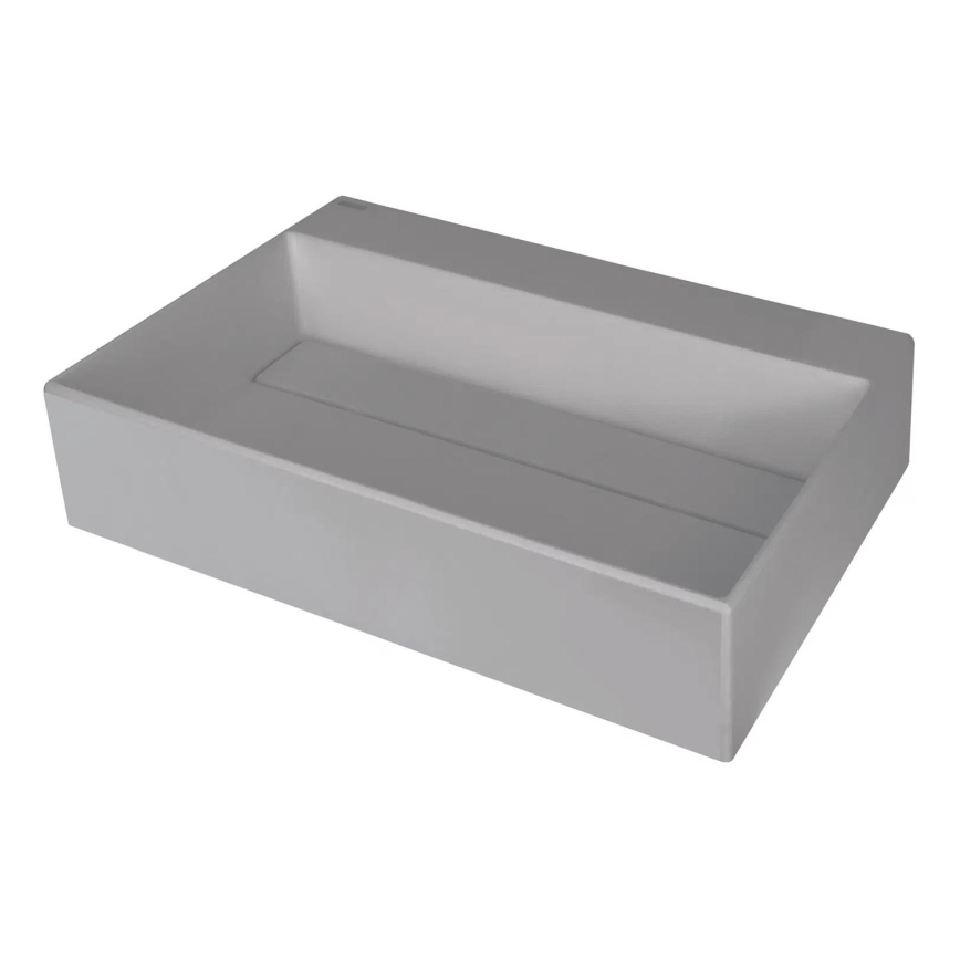 Deante CQR_SU6M - Umyvadlo na desku CORREO 40x60cm granit/metalicky šedá