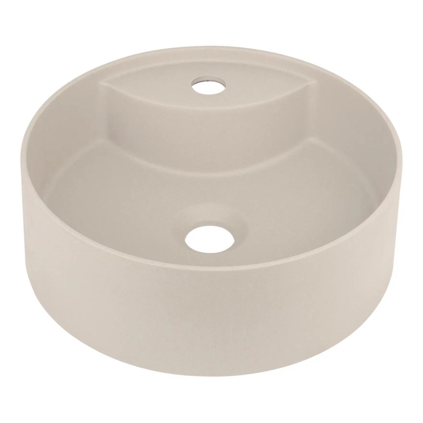 Deante CQS_5U4B - Umyvadlo na desku s otvorem pro baterii SILIA pr. 36 cm granit/béžová