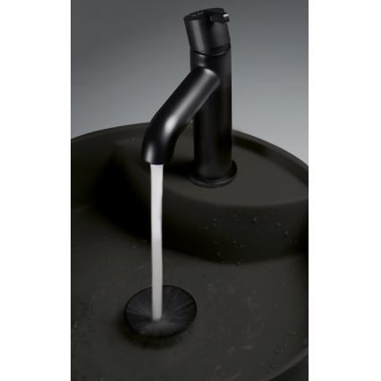 Deante CQS_NU4B - Umyvadlo na desku s otvorem pro baterii SILIA pr. 36 cm granit/černá
