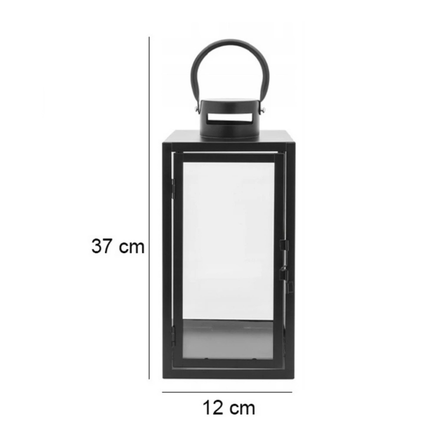 Dekorační lucerna 38 cm černá