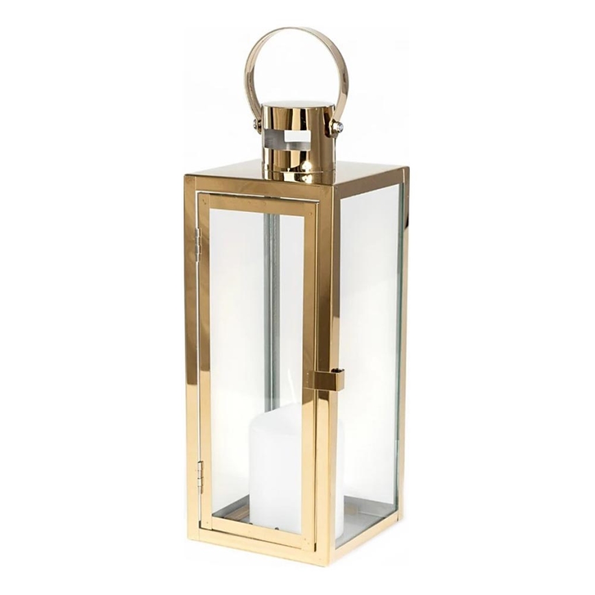 Dekorační lucerna 38 cm zlatá