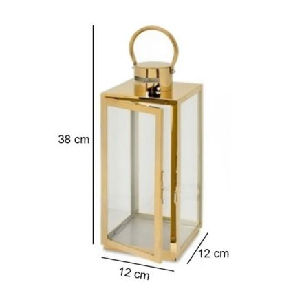 Dekorační lucerna 38 cm zlatá
