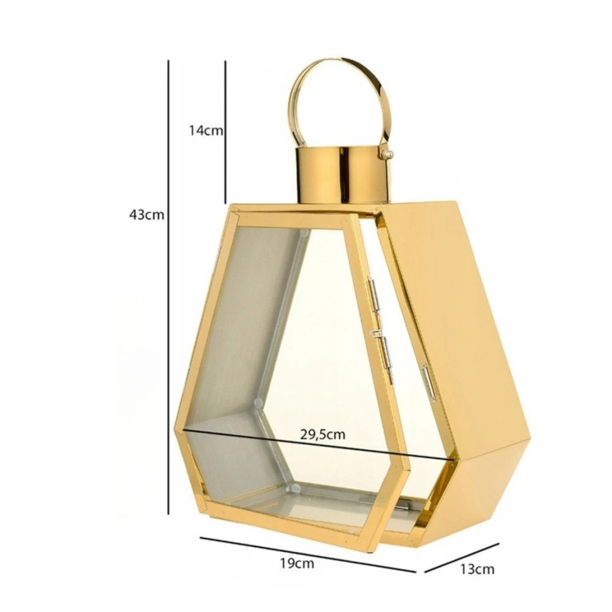 Dekorační lucerna 43 cm zlatá
