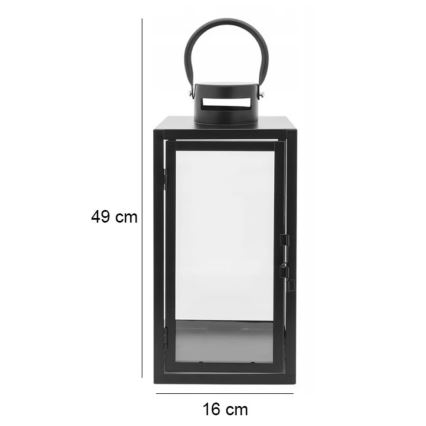 Dekorační lucerna 49 cm černá