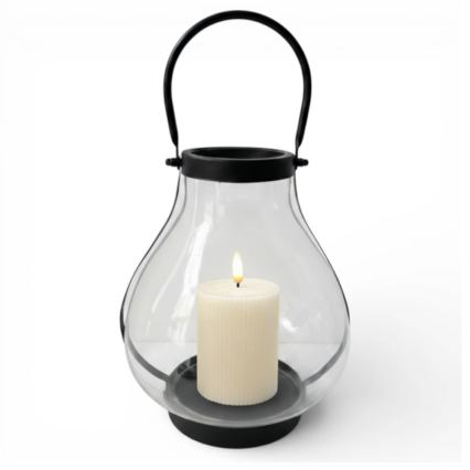 Dekorační lucerna GLASSY 25 cm černá