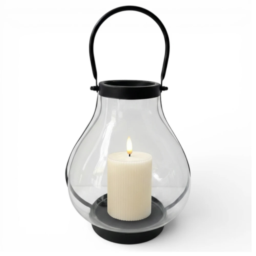 Dekorační lucerna GLASSY 25 cm černá