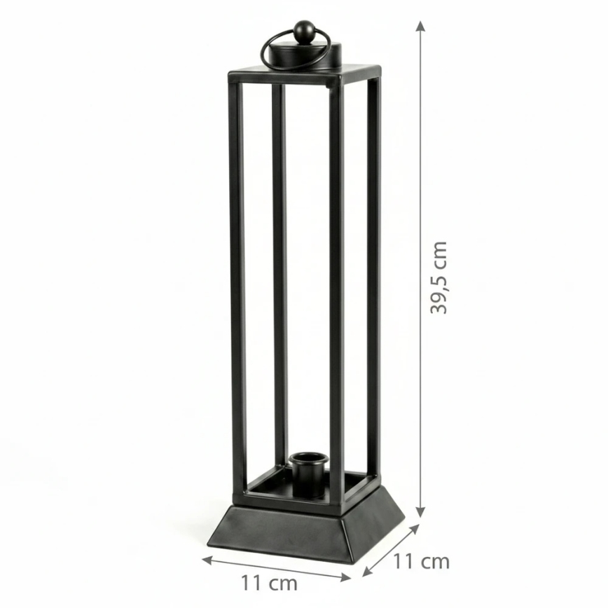Dekorační lucerna HALL 39,5 cm černá