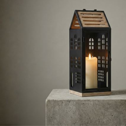 Dekorační lucerna HOME 47,5 cm černá/béžová