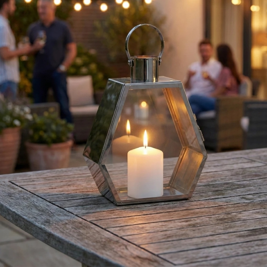 Dekorační lucerna PALACE 34 cm lesklý chrom