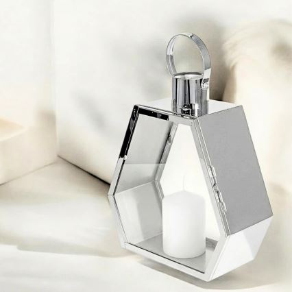 Dekorační lucerna PALACE 34 cm lesklý chrom