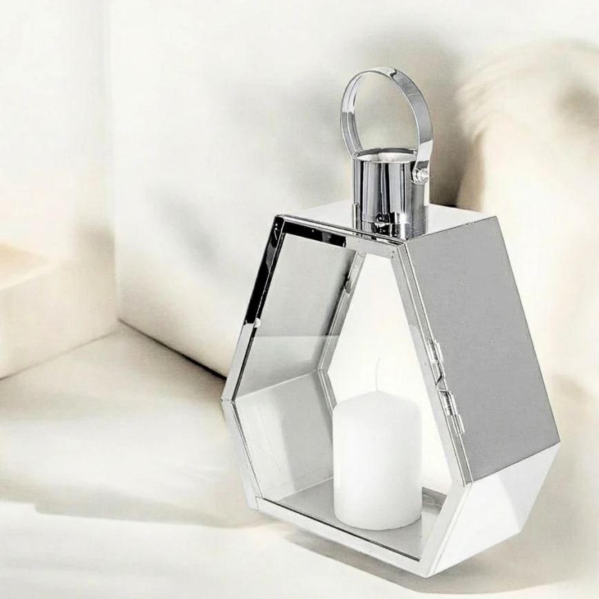 Dekorační lucerna PALACE 34 cm lesklý chrom