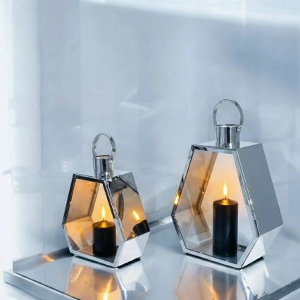 Dekorační lucerna PALACE 43 cm lesklý chrom