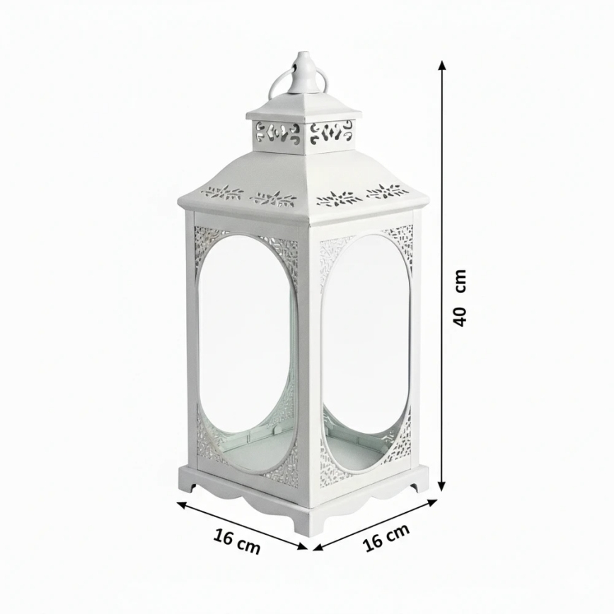 Dekorační lucerna ROSEHILL 40 cm bílá