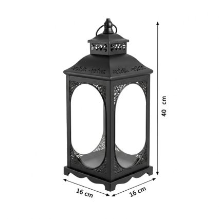 Dekorační lucerna ROSEHILL 40 cm černá