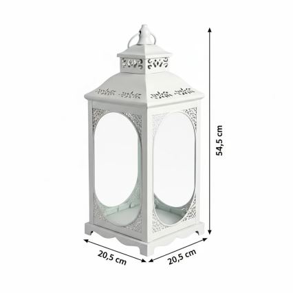 Dekorační lucerna ROSEHILL 54,5 cm bílá