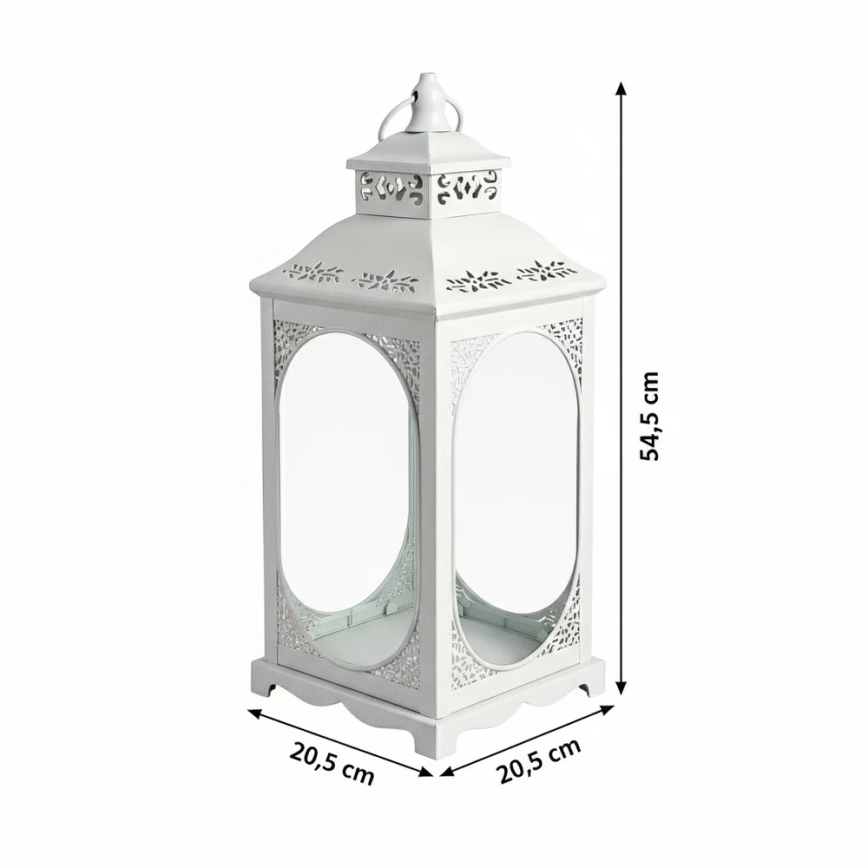 Dekorační lucerna ROSEHILL 54,5 cm bílá