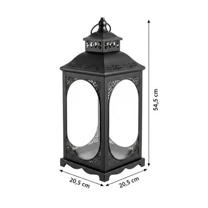 Dekorační lucerna ROSEHILL 54,5 cm černá