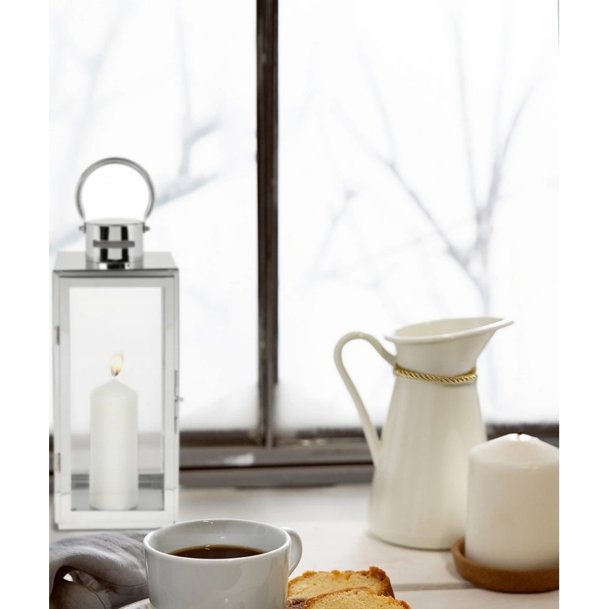 Dekorační lucerna TOWER 29 cm lesklý chrom