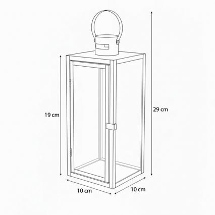 Dekorační lucerna TOWER 29 cm lesklý chrom