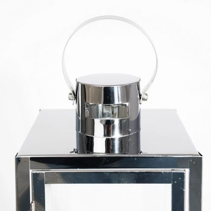 Dekorační lucerna TOWER 38 cm lesklý chrom