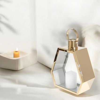 Dekorační lucerna TOWER 43 cm zlatá