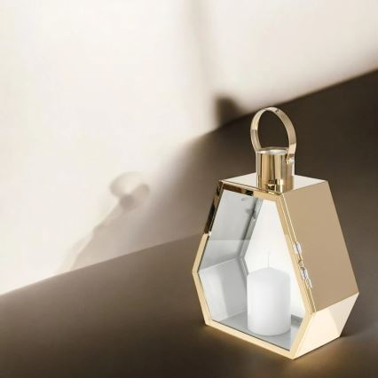 Dekorační lucerna TOWER 43 cm zlatá