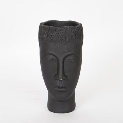 Dekorační váza 25x14x12,5 cm černá/cement