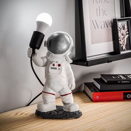 Dětská lampička ASTRONAUT 1xE27/40W/230V stříbrná/bílá