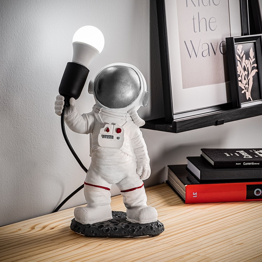 Dětská lampička ASTRONAUT 1xE27/40W/230V stříbrná/bílá