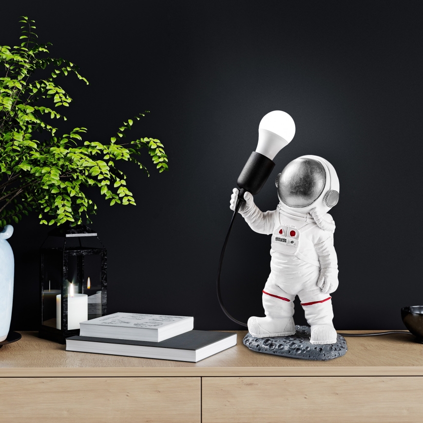 Dětská lampička ASTRONAUT 1xE27/40W/230V stříbrná/bílá