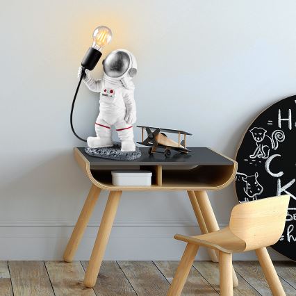 Dětská lampička ASTRONAUT 1xE27/40W/230V stříbrná/bílá