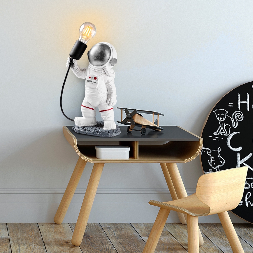 Dětská lampička ASTRONAUT 1xE27/40W/230V stříbrná/bílá