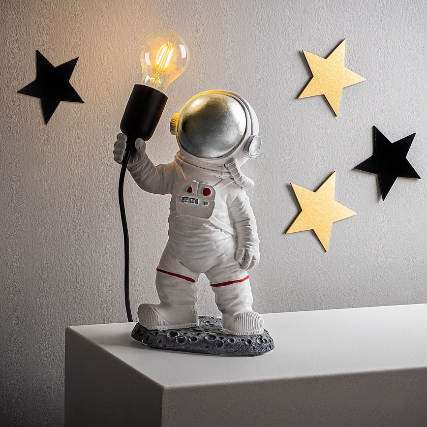 Dětská lampička ASTRONAUT 1xE27/40W/230V stříbrná/bílá