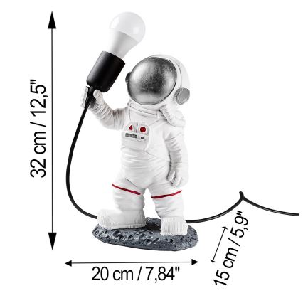 Dětská lampička ASTRONAUT 1xE27/40W/230V stříbrná/bílá