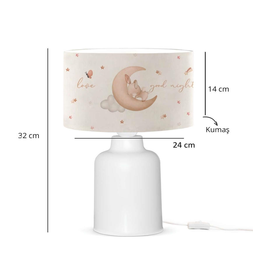 Dětská lampička CANDY 1xE27/40W/230V bílá/béžová