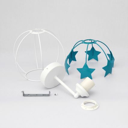 Dětská nástěnná lampa STARS 1xE27/15W/230V tyrkysová/bílá