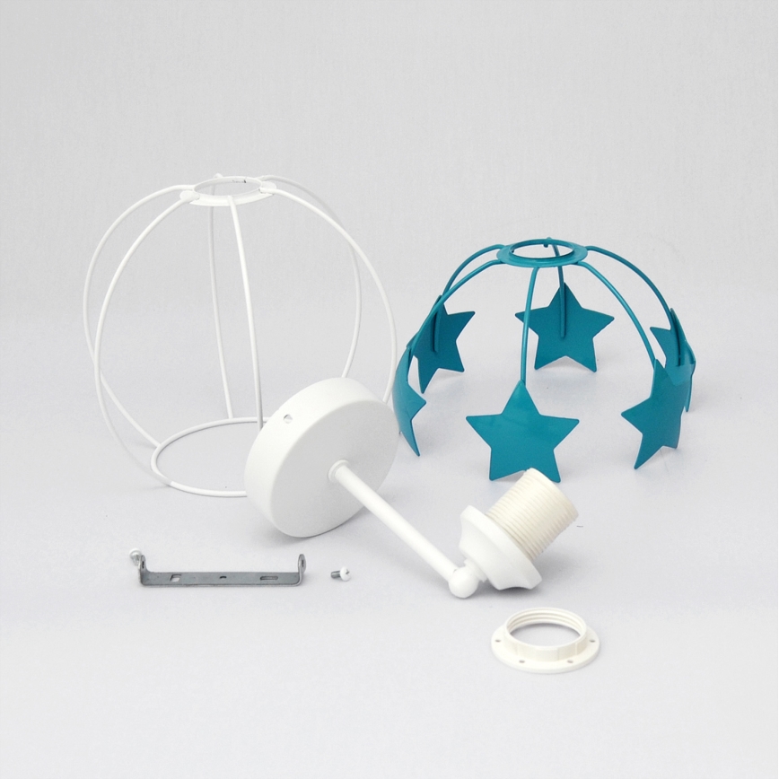 Dětská nástěnná lampa STARS 1xE27/15W/230V tyrkysová/bílá