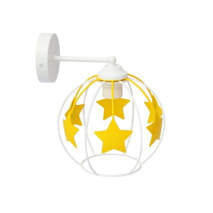 Dětská nástěnná lampa STARS 1xE27/15W/230V žlutá/bílá