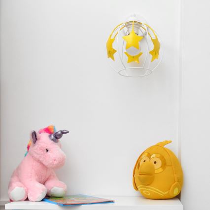 Dětská nástěnná lampa STARS 1xE27/15W/230V žlutá/bílá