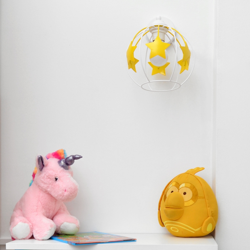 Dětská nástěnná lampa STARS 1xE27/15W/230V žlutá/bílá