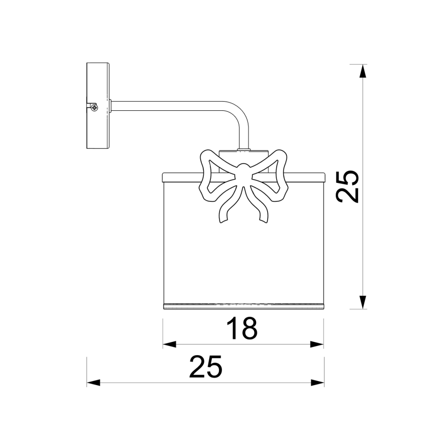 Dětská nástěnná lampa SWEET 1xE27/15W/230V bílá/mašle