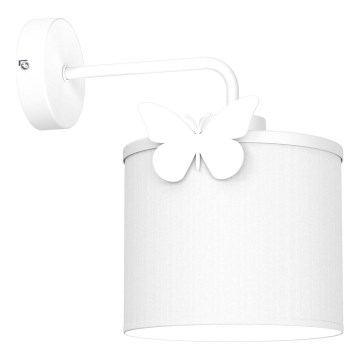 Dětská nástěnná lampa SWEET 1xE27/15W/230V bílá/motýl