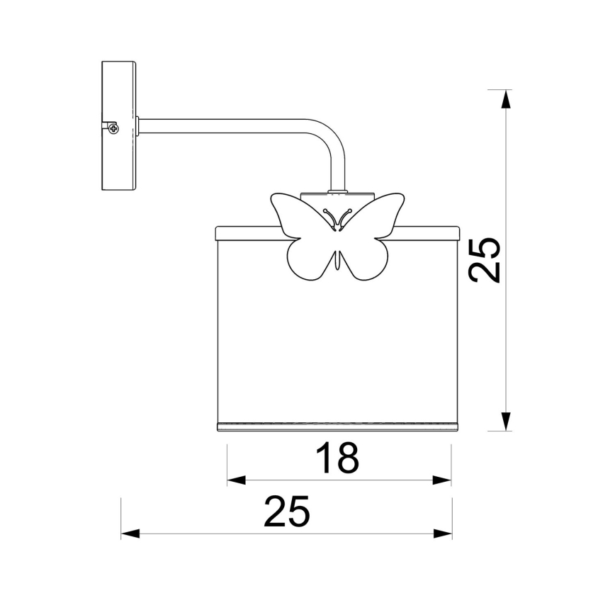 Dětská nástěnná lampa SWEET 1xE27/15W/230V bílá/motýl
