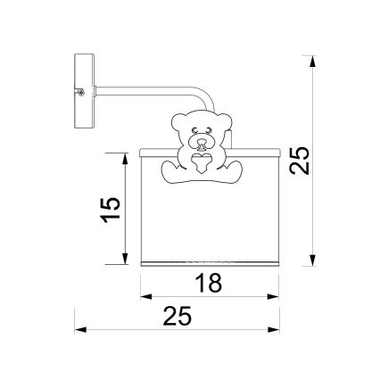 Dětská nástěnná lampa SWEET 1xE27/15W/230V bílá/růžová/medvídek