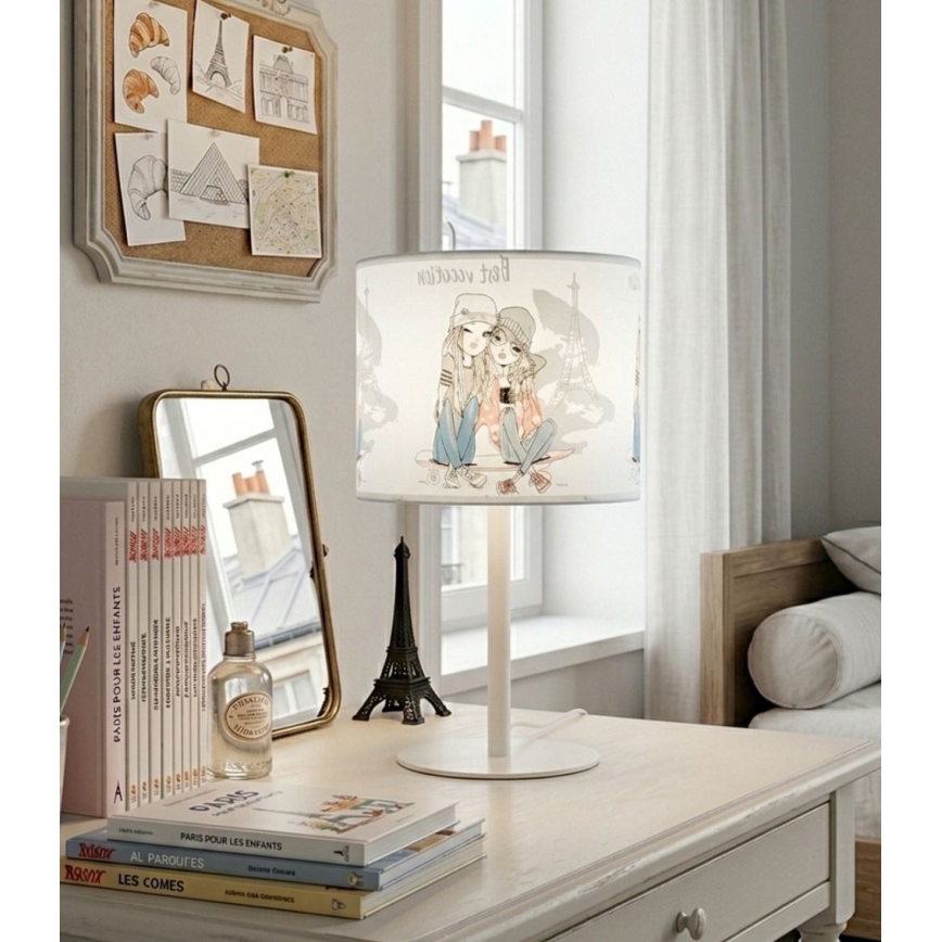 Dětská stolní lampa GIRLS VIBES 1xE27/60W/230V pr. 18 cm Paris