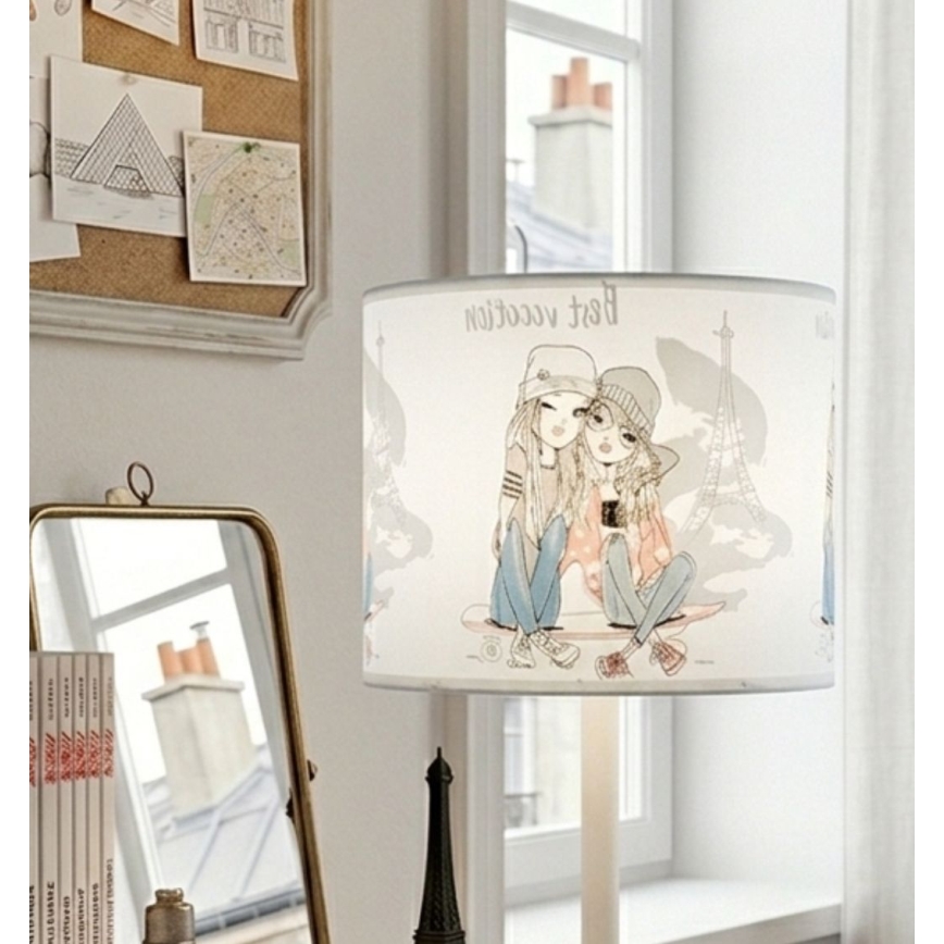 Dětská stolní lampa GIRLS VIBES 1xE27/60W/230V pr. 18 cm Paris